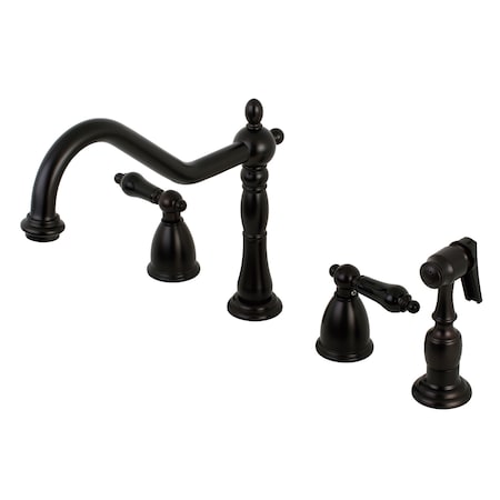 Kingston Brass Widespread Kitchen Faucet, Oil Rubbed Bronze KB1795PKLBS